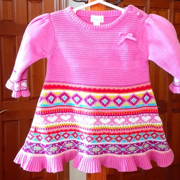The Childrens Place infant multi-colored sweater dress